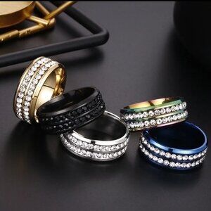 Stainless steel double row rings.